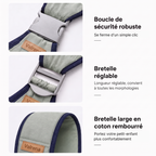 Boucle de sécurité, bretelle réglable et rembourrée