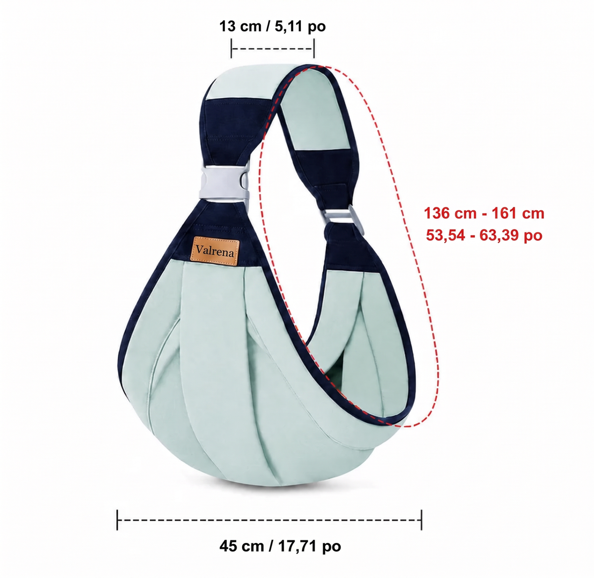 Dimensions du porte-bébé